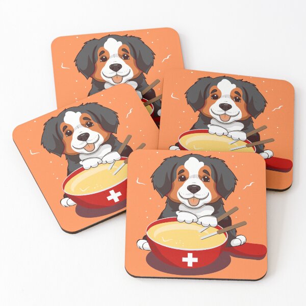 Item preview, Bernese Mountain Dog Eating Swiss Fondue designed and sold by AntiqueImages.