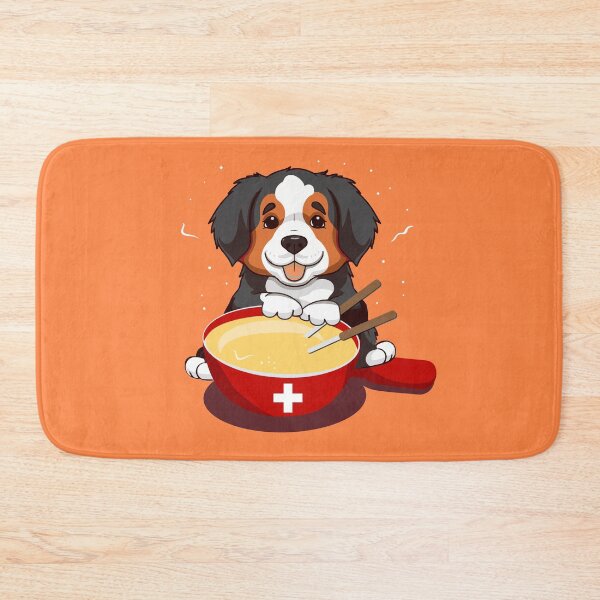 Item preview, Bernese Mountain Dog Eating Swiss Fondue designed and sold by AntiqueImages.