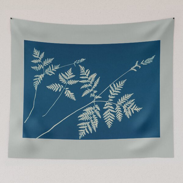 Aperçu de l'œuvre Impression cyanotype de fougère créée et vendue par newnouveau.