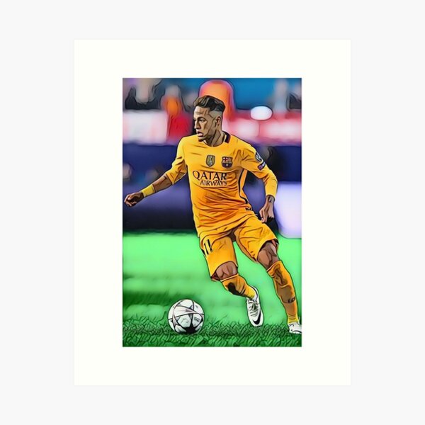 Neymar Junior Brazil Jersey Photo Poster Thermal Print Soccer 