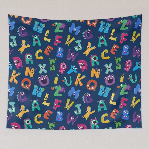 Item preview, Adorable Monster Alphabet Pattern designed and sold by SamAnnDesigns.