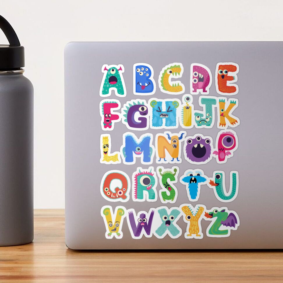 Children's Monster Alphabet Sticker - TenStickers