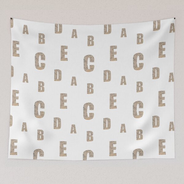 Item preview, Alphabet letter beige textured paper funny pattern designed and sold by Yana Mustafina | Boho Soulful Designs.