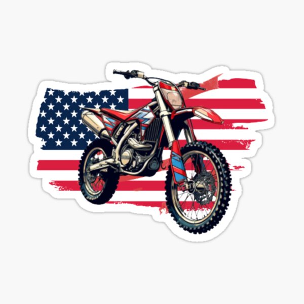 Patriotic Dirt Bike Stickers for Sale | Redbubble
