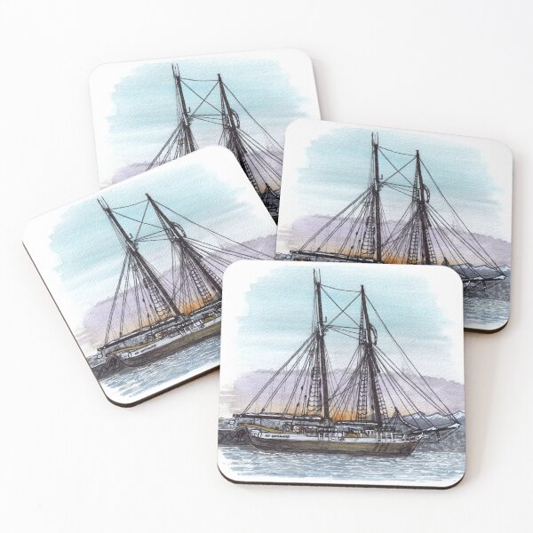 Item preview, Opal Schooner Watercolour designed and sold by Tom Napper Design.