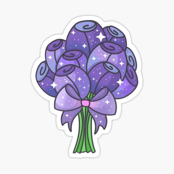 Lavender Roses Bouquet Glossy Sticker