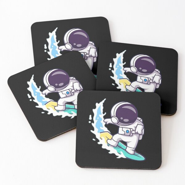 Item preview, Cute astronaut surfing cartoon in ocean designed and sold by Stre1f.