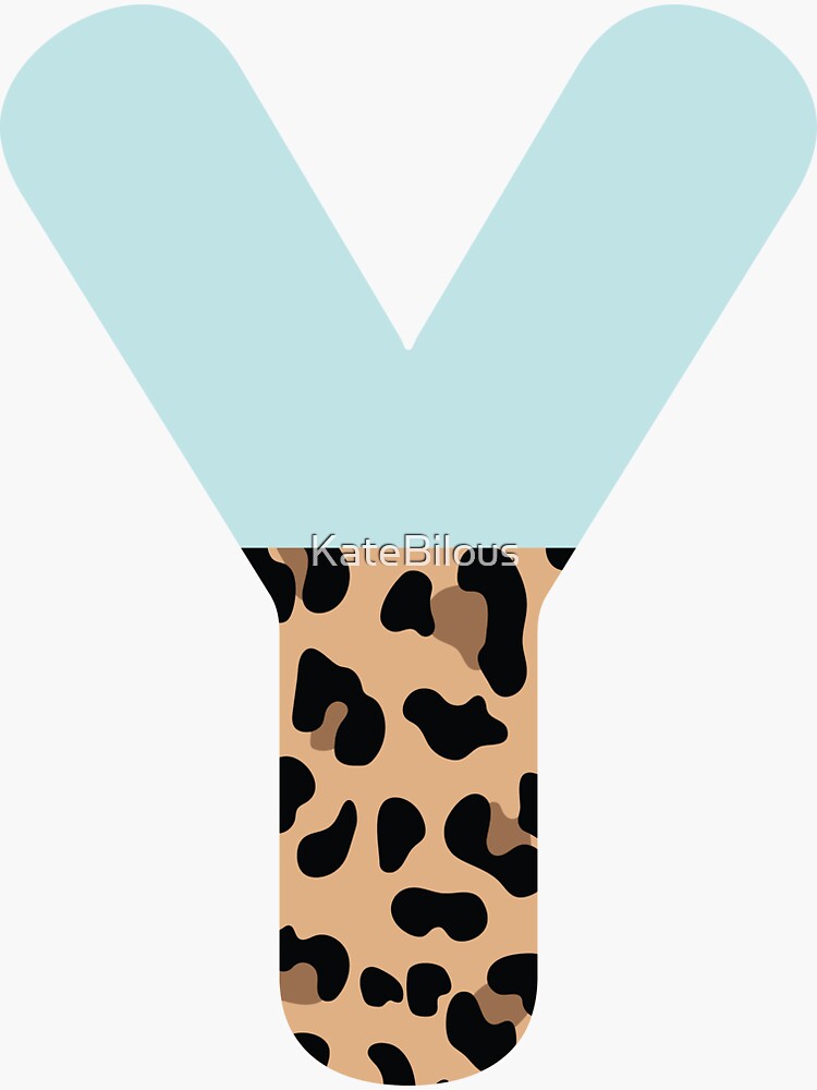  Letter Y White Leopard Animal Print Monogram Initial