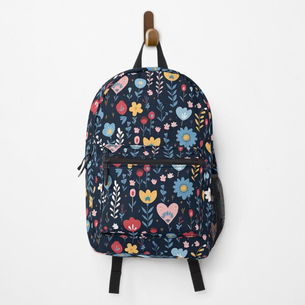 Item preview, Floral heart pattern backpack designed and sold by baggageboutique.