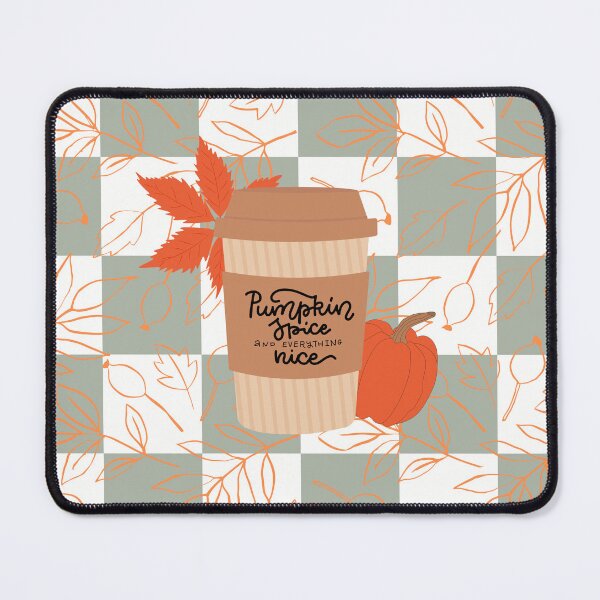 Item preview, Fall Coffee Checkerboard with Leaves designed and sold by CardsandCanvas.