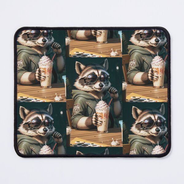 Item preview, A cute and cool raccoon drinking a milkshake designed and sold by Pelzi100.