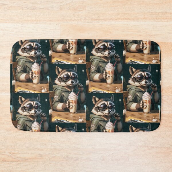 Item preview, A cute and cool raccoon drinking a milkshake designed and sold by Pelzi100.
