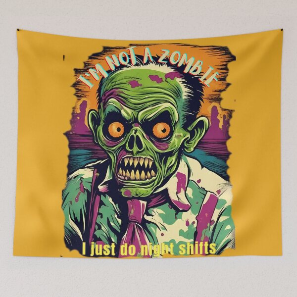 Item preview, zombie night shift worker designed and sold by AyrDigitalArt.