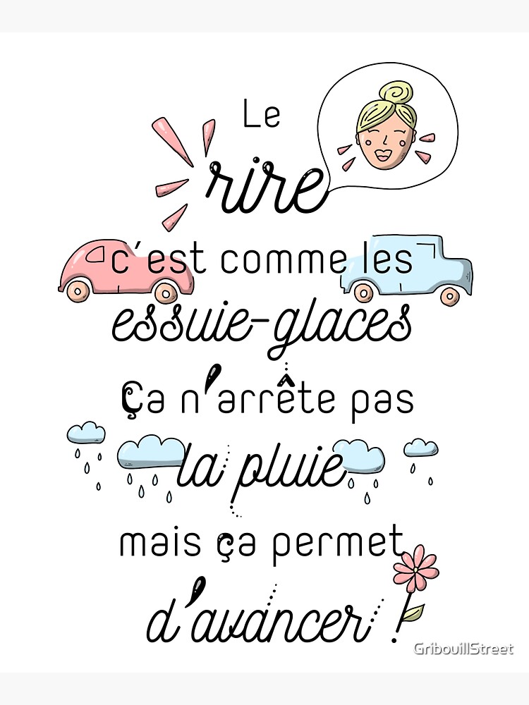 Aperçu 5 sur 5. Tote bag avec l'œuvre Citation : Le rire c'est comme les essuie-glaces créée et vendue par GribouillStreet.