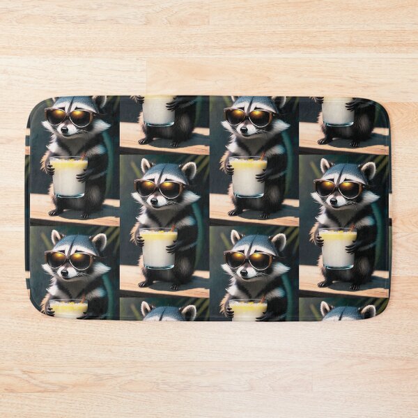 Item preview, A cute and cool raccoon having a drink in the sunshine designed and sold by Pelzi100.
