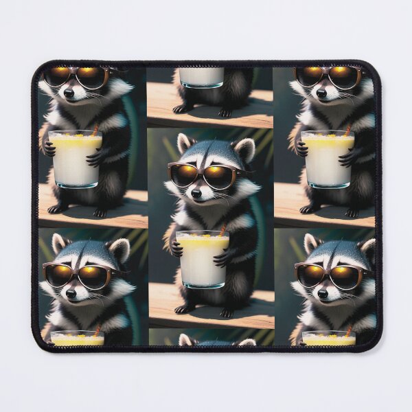 Item preview, A cute and cool raccoon having a drink in the sunshine designed and sold by Pelzi100.