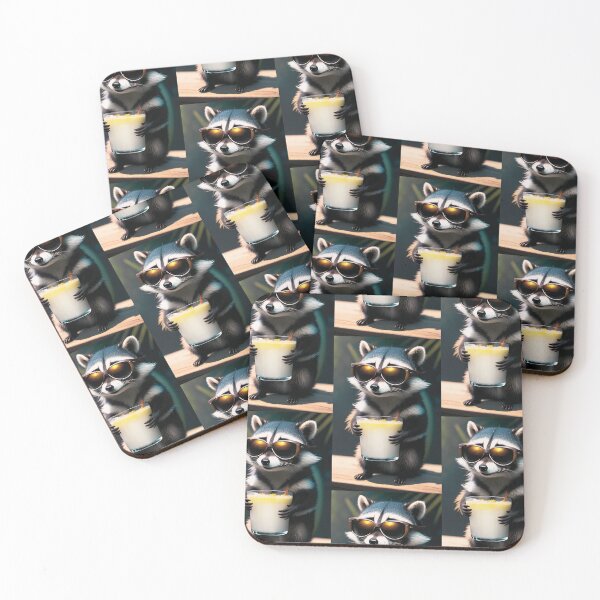 Item preview, A cute and cool raccoon having a drink in the sunshine designed and sold by Pelzi100.