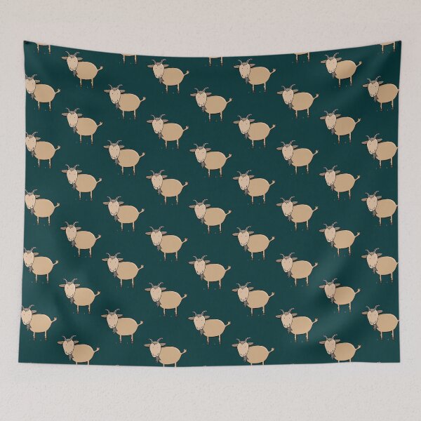 Item preview, Brown Billy Goat Illustration On Light Gray designed and sold by gwynnoble.