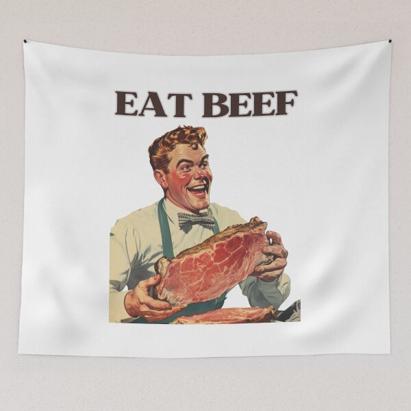 Item preview, Deliciously Retro Eat Beef | Vintage Foodie Art designed and sold by The Whimsical Homestead.