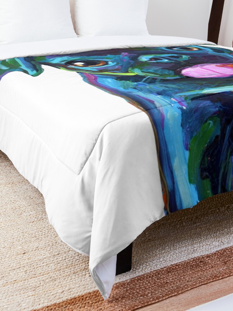 Alternate view of CUTE BLACK PUG PUPPY Comforter