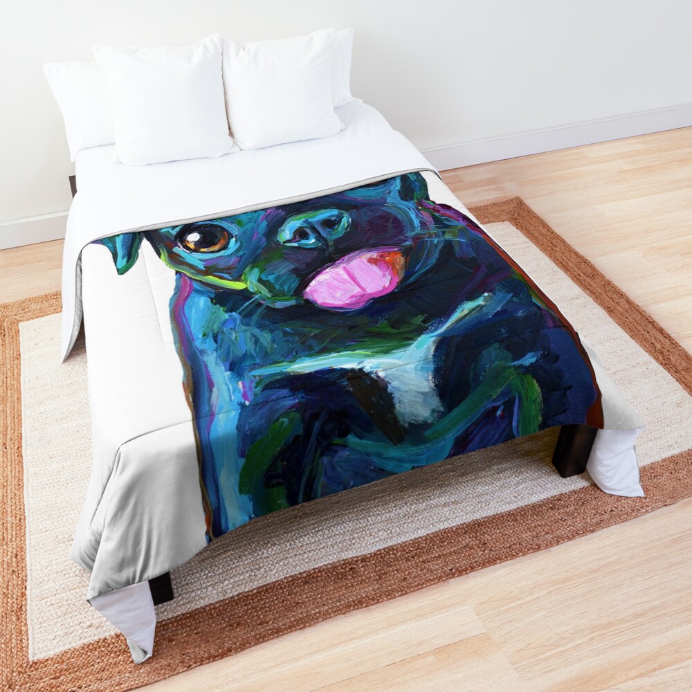 CUTE BLACK PUG PUPPY Comforter