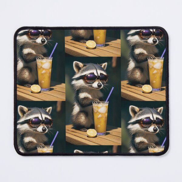 Item preview, A cute and cool raccoon having a cold drink designed and sold by Pelzi100.