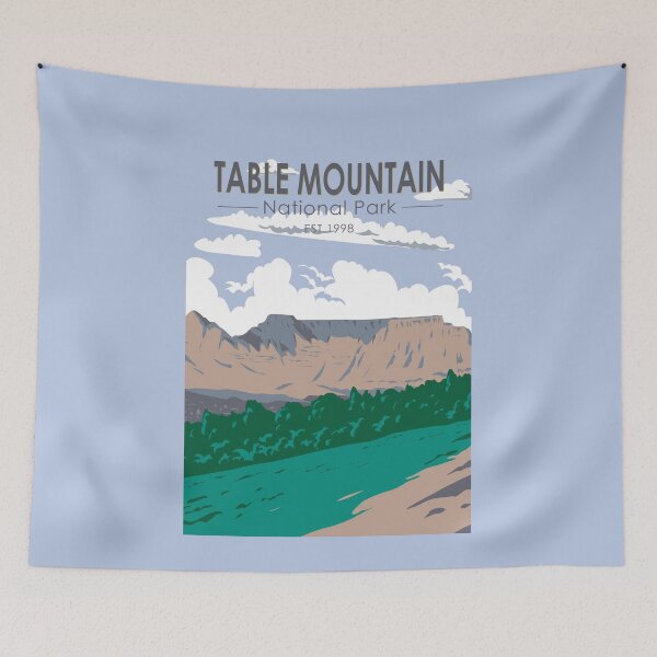 Item preview, Table Mountain National Park South Africa Travel Art Vintage designed and sold by KrisSidDesigns.