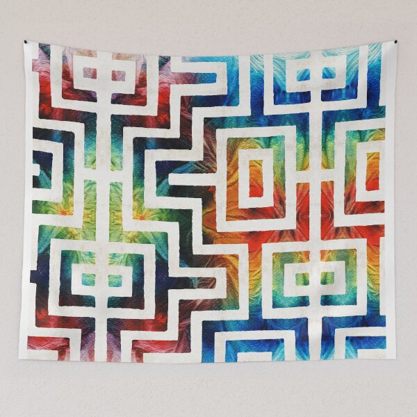 Item preview, Colorful Native American Pattern Maze Art designed and sold by Sharon Cummings Art.