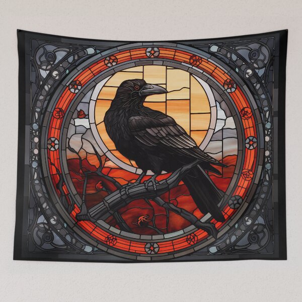 Item preview, Stained Glass Spooky Raven IV designed and sold by Pixelchicken.