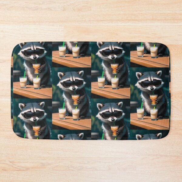 Item preview, A cute and cool raccoon having a cold drink designed and sold by Pelzi100.