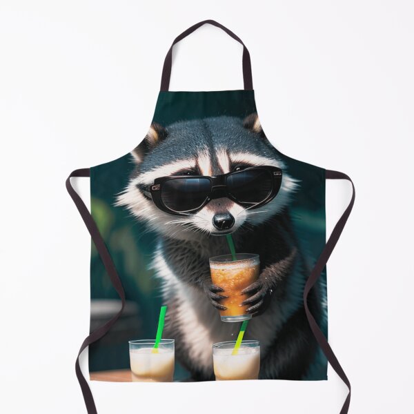 Item preview, A cute and cool raccoon having a cold drink designed and sold by Pelzi100.