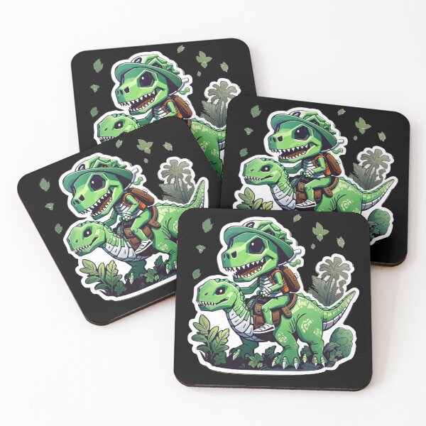 Item preview, Cute Skeleton Riding green Dinosaur designed and sold by TrendyPalette.