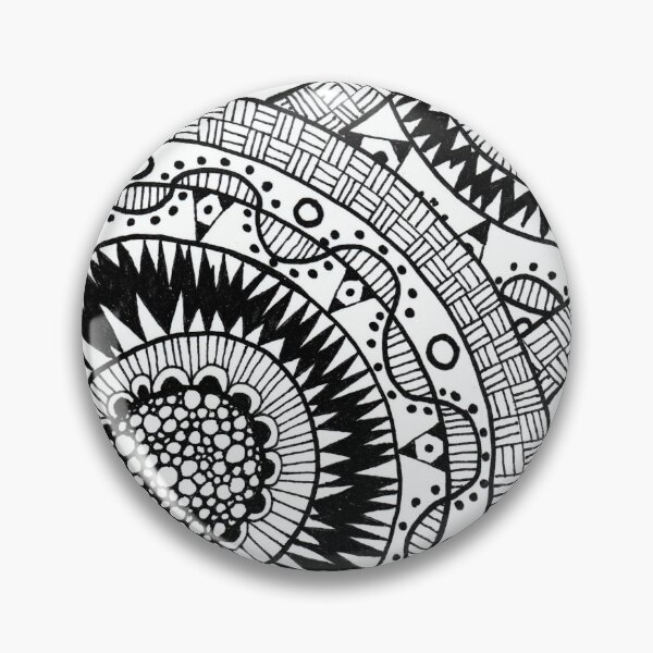Aperçu de l'œuvre Mandala géométrique-N&B créée et vendue par foundunbound.