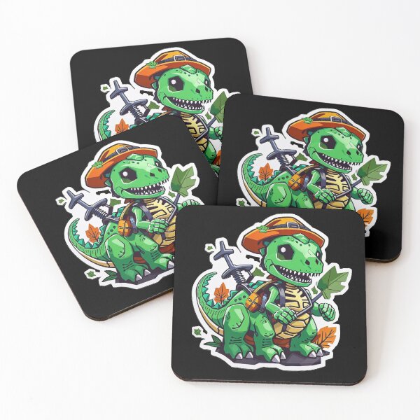 Item preview, Cute Skeleton Riding green Dinosaur designed and sold by TrendyPalette.