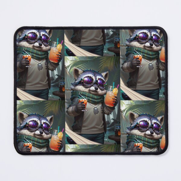 Item preview, A cute and cool raccoon having a cold drink designed and sold by Pelzi100.