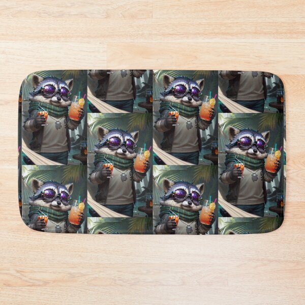 Item preview, A cute and cool raccoon having a cold drink designed and sold by Pelzi100.
