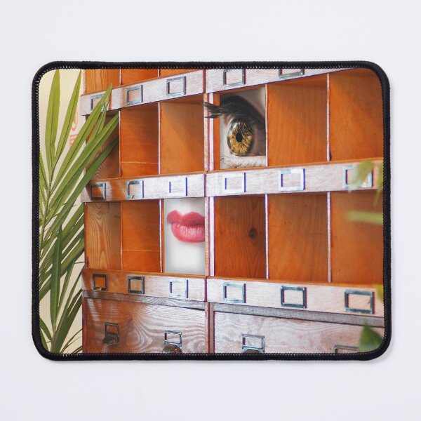 Item preview, Surreal Collage Art Print - 'Compartmentalize': Mail Sorter with Woman's Features designed and sold by GollyWillikers.