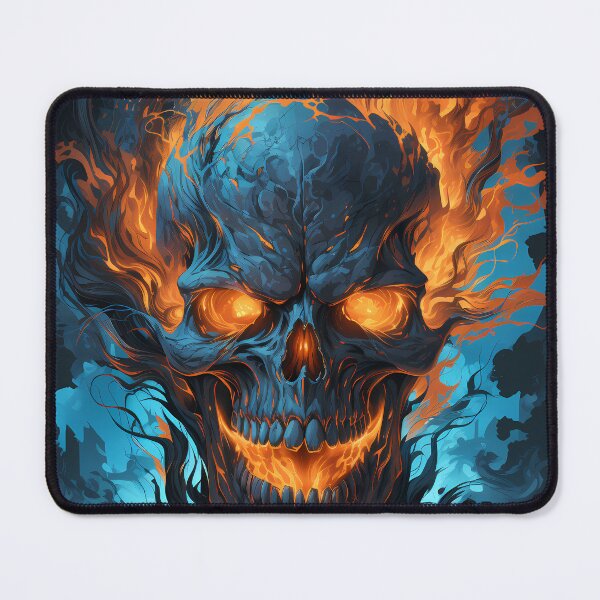 Item preview, Flaming Skull Motif designed and sold by candlewithhare.