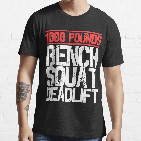 Grey Tee BENCH 400 LBS Powerlifting Workout shirt to keep you motivated 