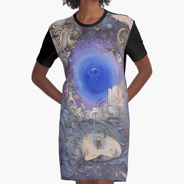The Metaphysical Head Graphic T-Shirt Dress