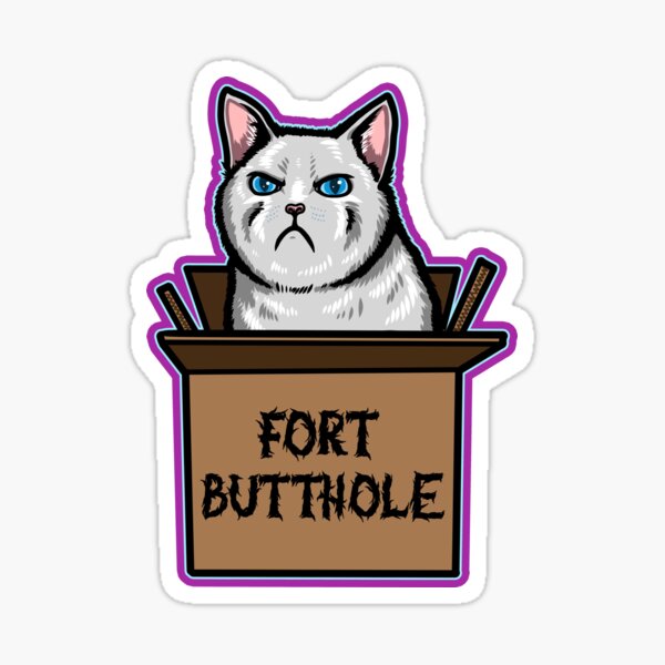 Fort Butthole! Angry kitty cat kitten meme - Art Print Poster