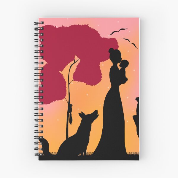 Item preview, Landscape with woman, child and animals. designed and sold by KCIllustration-.
