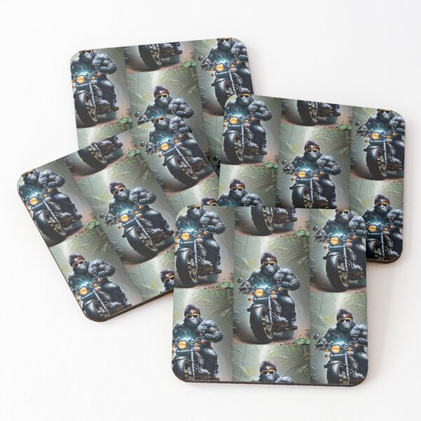 Item preview, a cool gorilla riding a motorcycle in the jungle designed and sold by Pelzi100.