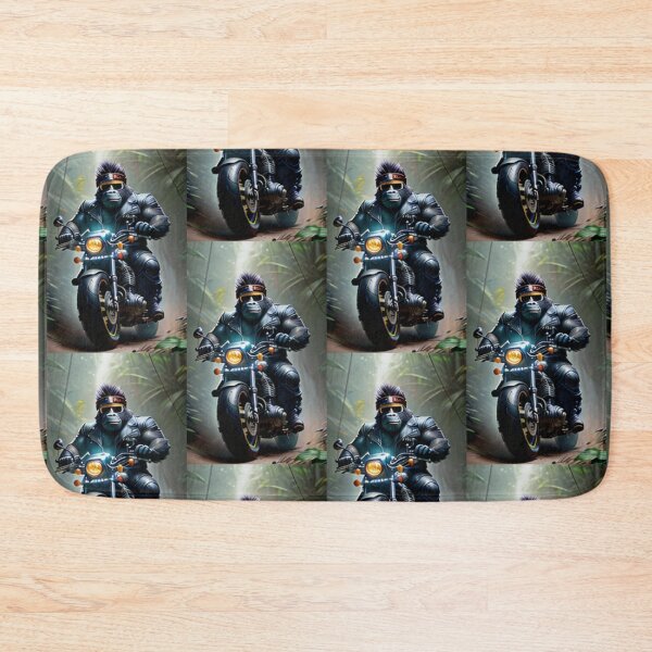 Item preview, a cool gorilla riding a motorcycle in the jungle designed and sold by Pelzi100.