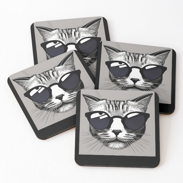 Item preview, Grey cat in sunglasses designed and sold by MikoMate.