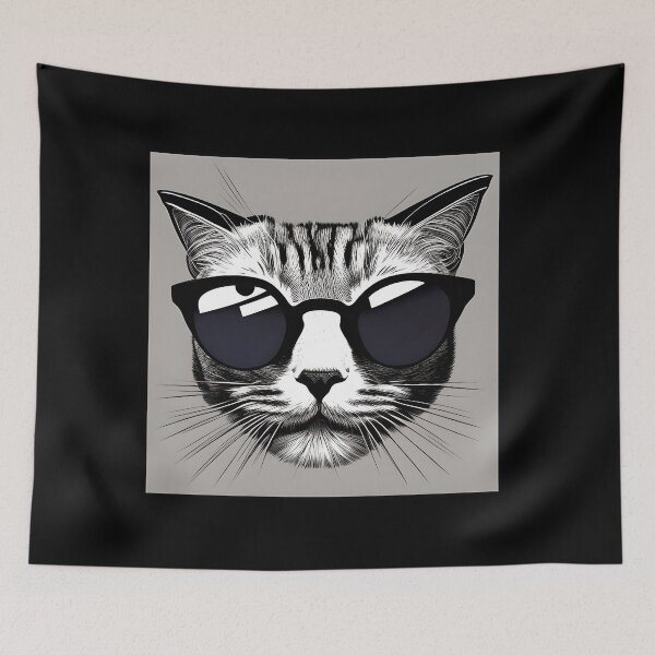 Item preview, Grey cat in sunglasses designed and sold by MikoMate.
