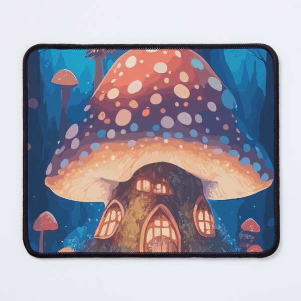 Aperçu de l'œuvre Maison aux champignons fantastique créée et vendue par HappyMoodDesign.
