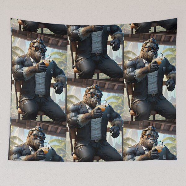 Item preview, a cool gorilla having a cold drink in the bar designed and sold by Pelzi100.
