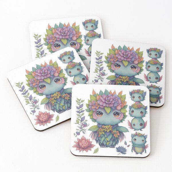 Item preview, Little monsters, Little devils with flower theme designed and sold by Piniatá P.