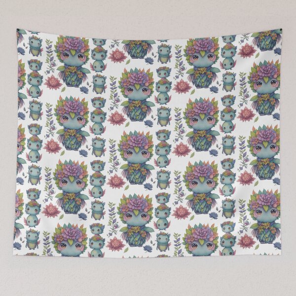 Item preview, Little monsters, Little devils with flower theme designed and sold by Piniatá P.